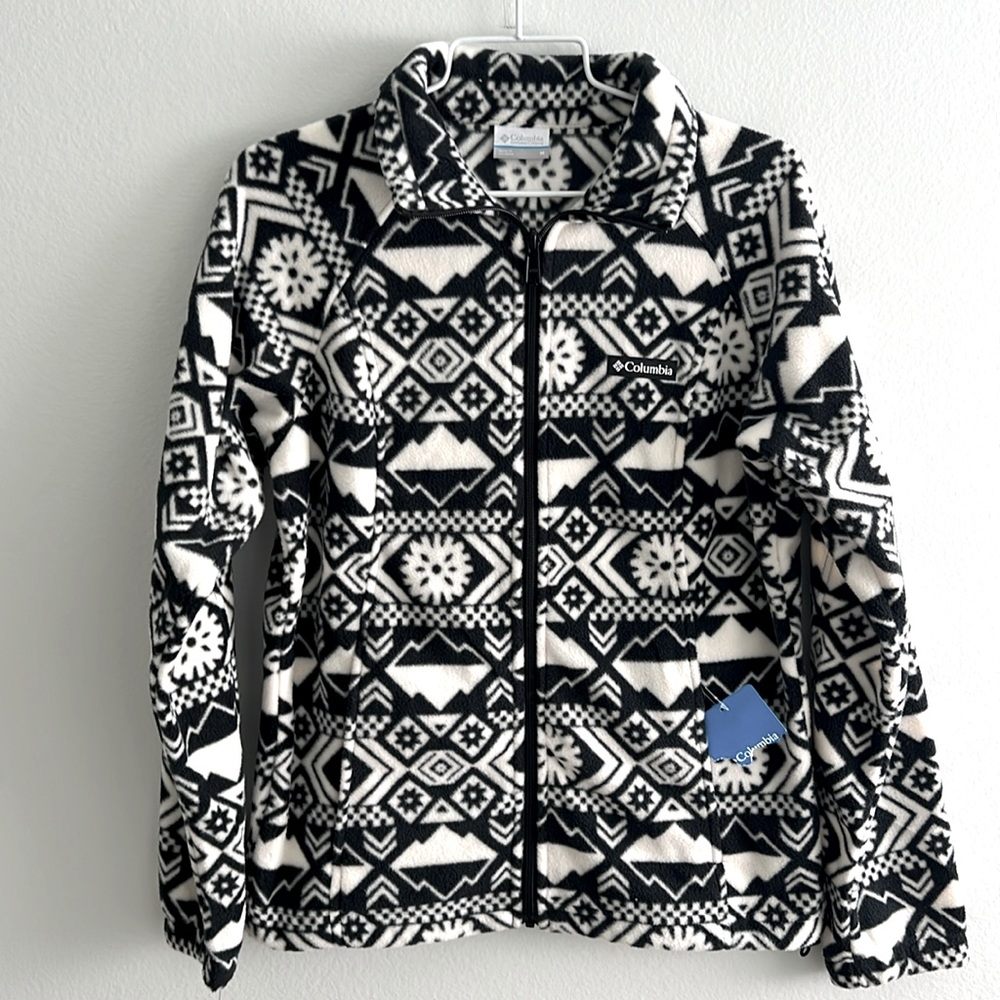 NWT Columbia Women's Benton Springs Printed Full Zip Fleece Jacket